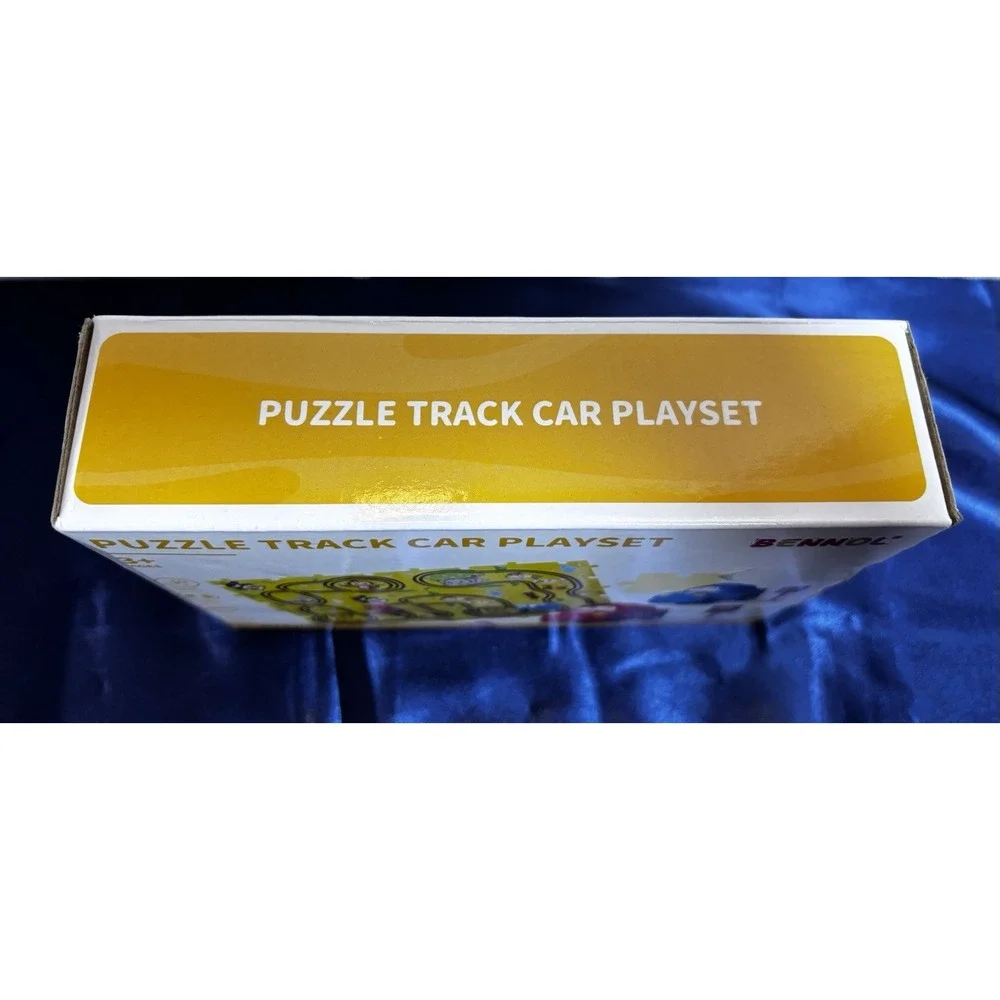 BENNOL 48-Piece Puzzle Track Car Playset, Interlocking Cardboard, Ages 3-5[V]